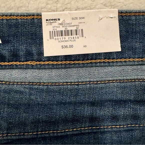 Womens Sz 30W Medium Wash Denim Shorts Folded Raw Hem Have Stretch New with Tags - Picture 5 of 11